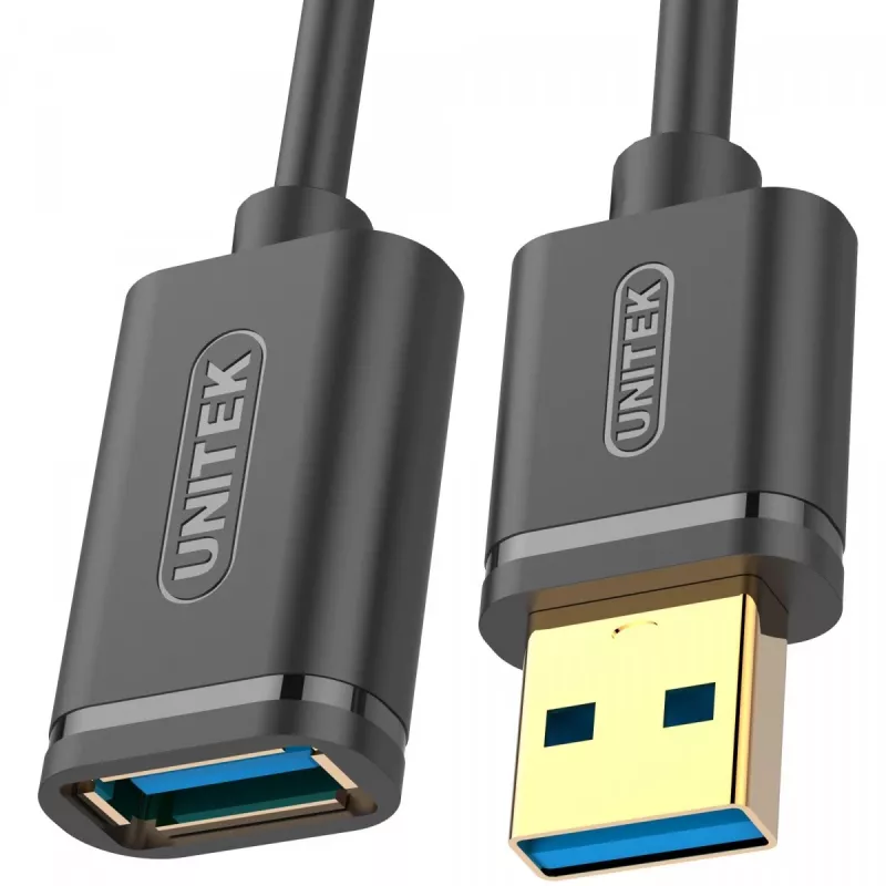 Unitek Y-C4030GBK USB 3.1 Gen 1 -jatkokaapeli, A-tyypin uros – naaras, 3 m, musta
