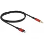 Delock - kaapeli Lightning kuulokeliitäntään - Lightning uros mini-phone stereo 3,5 mm uros - 50cm - musta, punainen (86586)