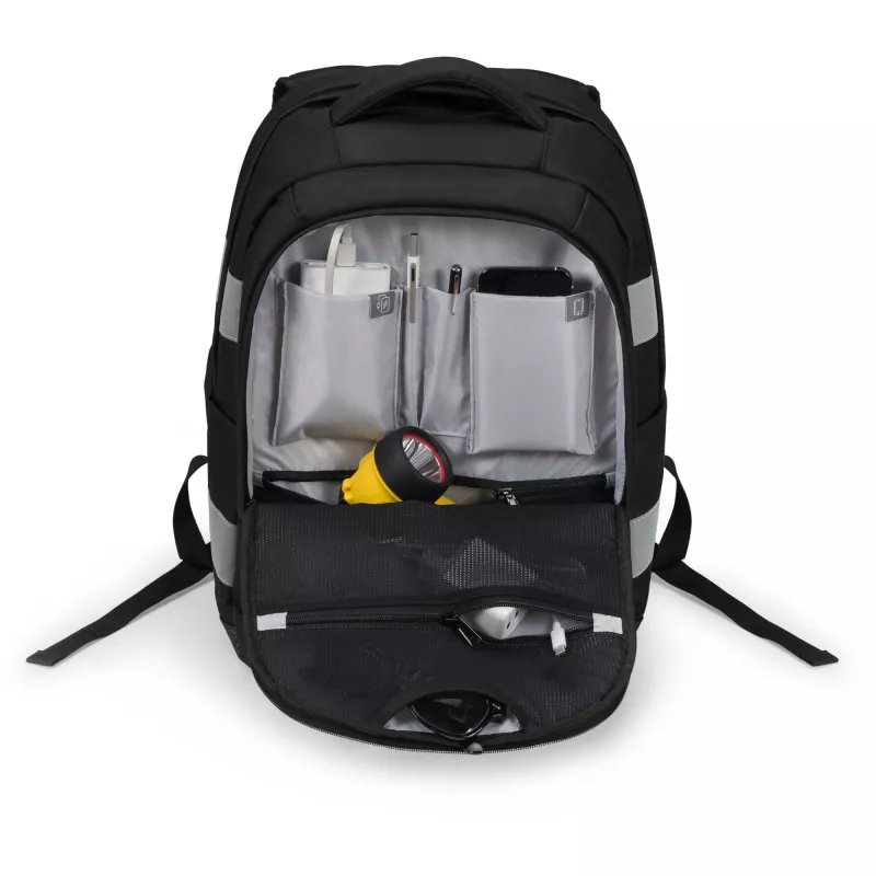 DICOTA Hi-Vis V2 Backpack reppu musta 320x220x455mm PET TPU