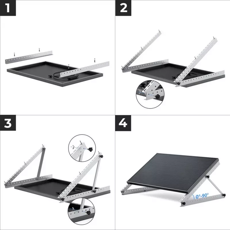 EcoFlow AA-FRAME-28IN asennussarja vapaasti seisova hopea