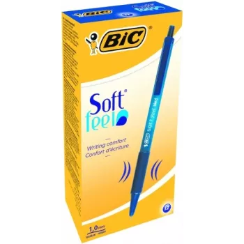 BIC kuulakärkikynä SOFTFEEL CLIC 0,32 mm, sininen, laatikko 12 kpl 914346