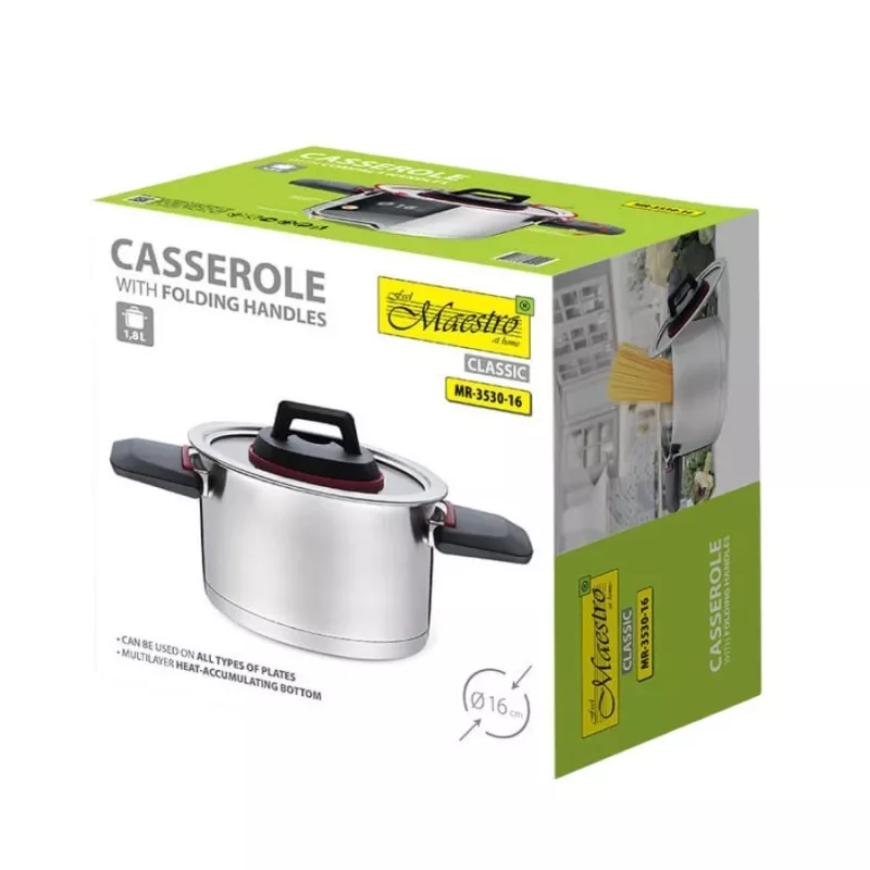 Maestro MR-3530-16 kattila taitettavilla kahvoilla 1,6 l
