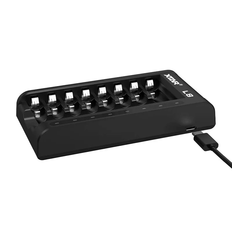 Akkulaturi AA/AAA 1,5 V ja 1,2 V, älykäs - 8 paikkaa