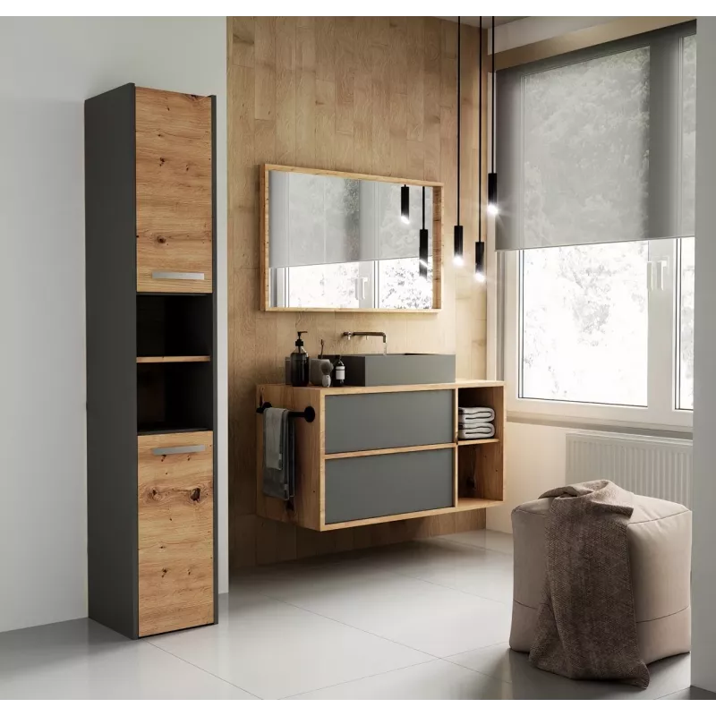 Topeshop S30 ANTRACYT/ARTISAN kylpyhuonekaappi