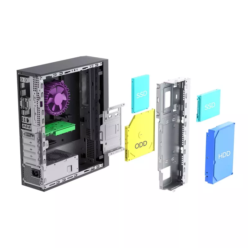 Akyga AK-302-01BL SFF-tietokonekotelo, Micro-ATX / Mini-ITX, USB-C + 2x USB 3.0 + USB 2.0, ilman virtalähdettä, musta