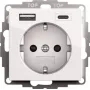 Gira SCHUKO USB-pistorasia, 2-osainen, puhtaanvalkoinen, malli 245903