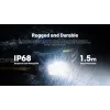 Nitecore HC70 UHE otsalamppu, 1600 lm, 6 LEDiä, IP68, USB-ladattava, alumiini, 172 g, musta
