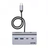 USB-keskitin Unitek H1337AGY01 – 4 porttia (2×USB-C, 2×USB-A), jopa 5 Gbit/s per portti, alumiini, hopea