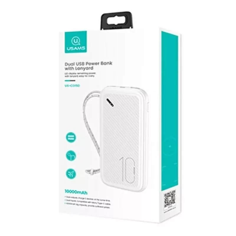 Powerbank PB56 10000mAh 2xUSB valkoinen