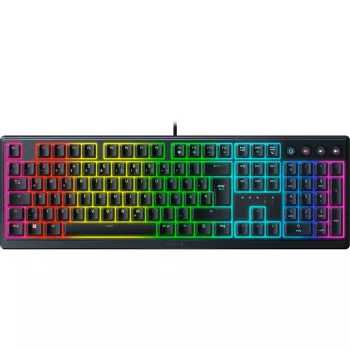 Razer Ornata V3, mekaanis-kalvokytkimet, 10 Razer Chroma RGB -valaistusvyöhykettä, 1000 Hz Ultrapolling, taustavalaistut näppäimet, pehmeä rannetuki - saksalainen näppäinasettelu