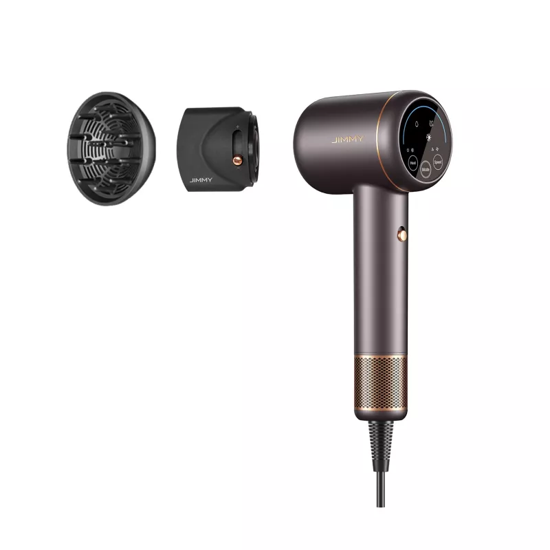 Hiustenkuivaaja Jimmy F8 1600 W, 3 lämpötila-asetusta, ionitoiminto, diffuusorisuutin, harmaa