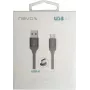 USB 3.2 Gen 1 -kaapeli, USB-A uros > USB-C uros (hopea, 1 metri, punottu)