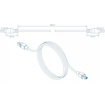 Teltonika 4-pin–4-pin-virtakaapeli, musta, 1 m, tulojännite 30 V, tulovirta 2 A