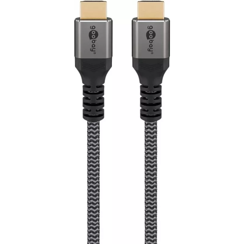 Plus High-Speed-HDMI-kaapeli Ethernetillä, 4K @ 60Hz (harmaa, 15 metriä)