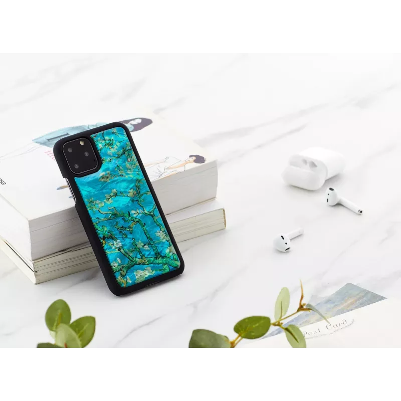 iKins älypuhelinkotelo iPhone 11 Pro – mantelinkukkakuvio musta, suojakotelo