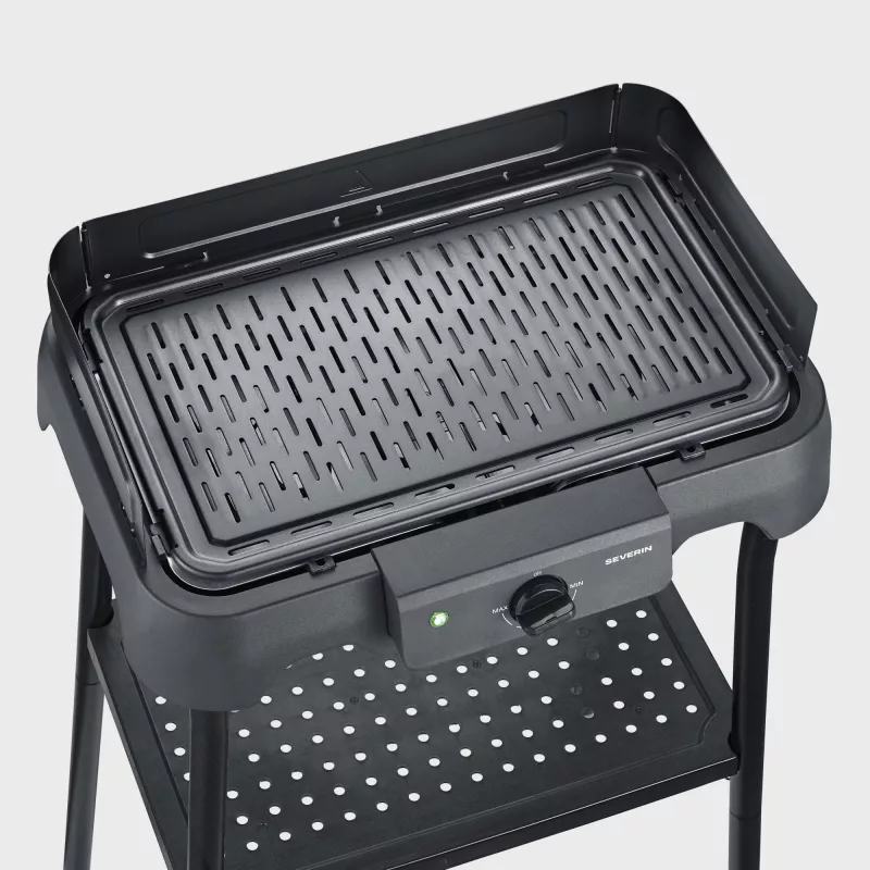 Severin PG 8596 pöytäsähkögrilli, 2000 W, suorakaiteen muotoinen ritilä, musta, kiertosäädin