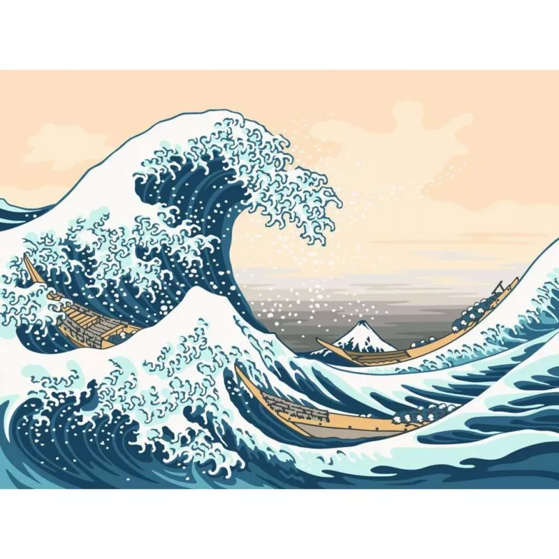 Maalaussarja Ravensburger CreArt ART Collection Die große Welle Hokusai 23690 — maalaa numeroilla -taidesarja