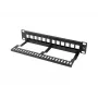 Rack-sokkelilevy LANBERG PPKS-9112-B, 12-port, 1HE, metalli, harmaa, 254×44,5×99,3 mm
