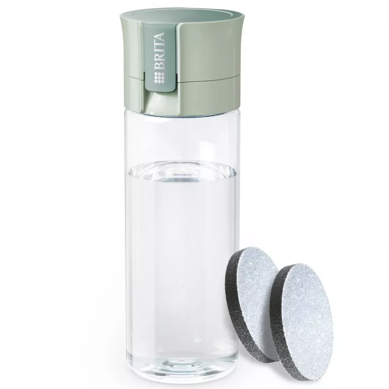 Uudelleenkäytettävä juomapullo BRITA Fill&Go Vital 600 ml integroidulla MicroDisc-suodattimella, vihreä