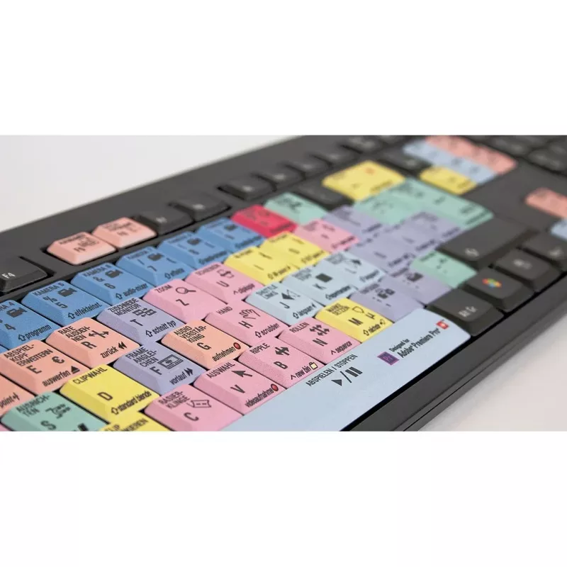 Näppäimistö Logickeyboard Adobe Premiere Pro CC QWERTZ saksa monivärinen