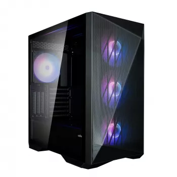 Zalman Z9 Iceberg MS musta ATX Mid Tower -tietokonekotelo sisältää 4x 140 mm ARGB -tuuletinta - Midi/Mini Tower - ATX