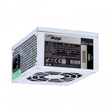 Akyga AK-S1-300 300 W SFX-virtalähde, passiivinen PFC, 80 mm:n tuuletin, musta