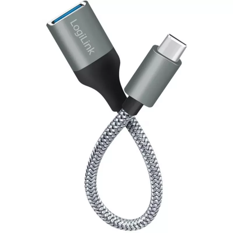 LogiLink USB 3.2 Gen1 Type-C-sovitin C/M - USB-A/F OTG alumiini 0,15 m