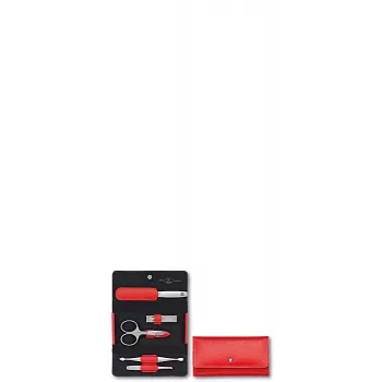 ZWILLING Twinox 97092-002-0 manikyyrisarja matkalle, punainen nahkakotelo, 5-osainen