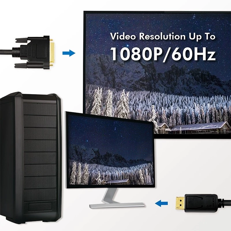 Videokaapeli-adapteri LogiLink CV0131 2 m DisplayPort DVI musta