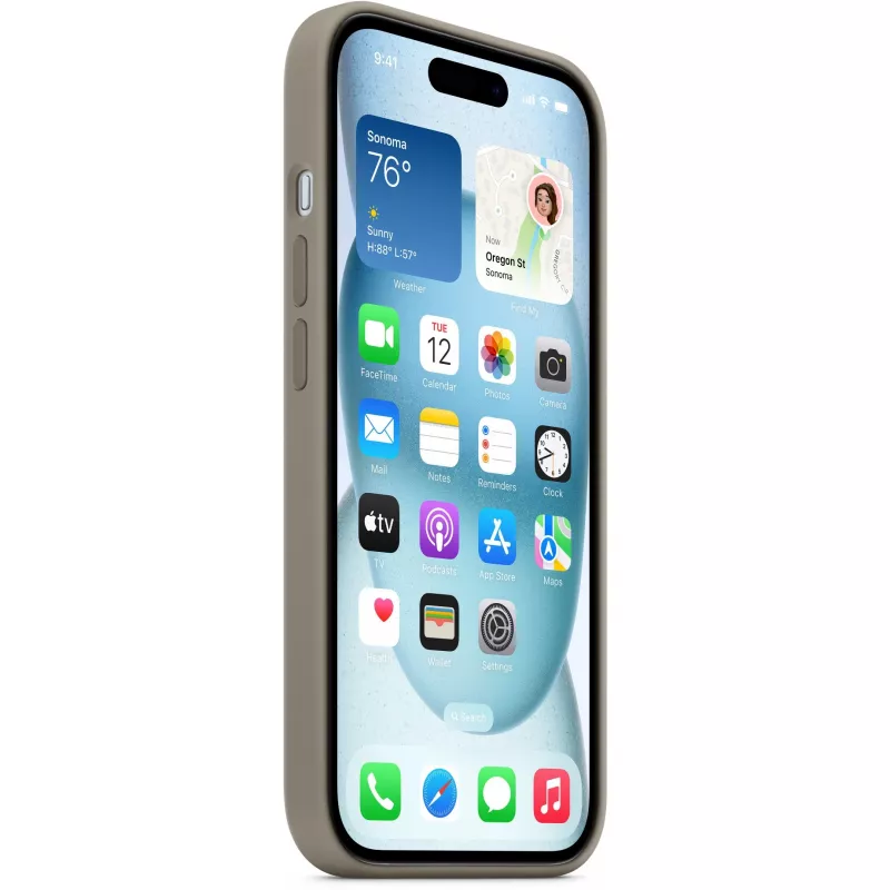 Silikonikotelo MagSafe-yhteensopiva iPhone 15 – clay