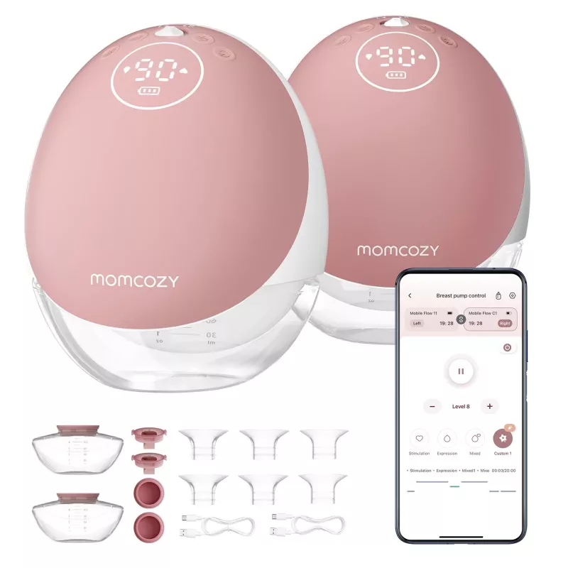 Momcozy M9 kaksinkertainen sähköinen rintapumppu punainen, 150ml
