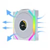 Lian Li UNI FAN SL Wireless LCD 120 Reverse Blade kotelotuuletin, ARGB, PWM, 120 mm, valkoinen