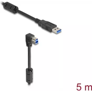 DeLOCK USB-kaapeli Type-A uros Type-B uros 90° alaspäin kulma 5 m