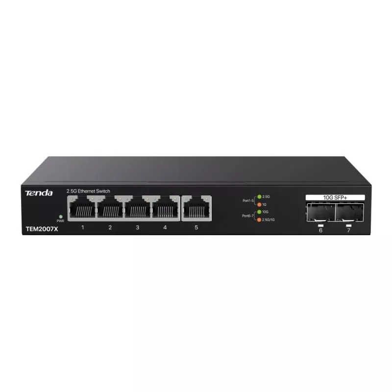 Tenda TEM2007X verkkokytkin 2.5G Ethernet 5 porttia