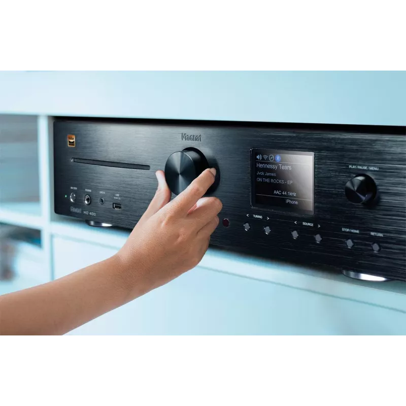 Stereo-vastaanotin Magnat MC 400 — 2.0 kanavaa, 40 W per kanava, CD-soitin, Wi-Fi, Bluetooth, DAB/FM, Ethernet (musta)
