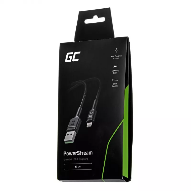 Green Cell KABGC24 Lightning-kaapeli 0,3 m musta