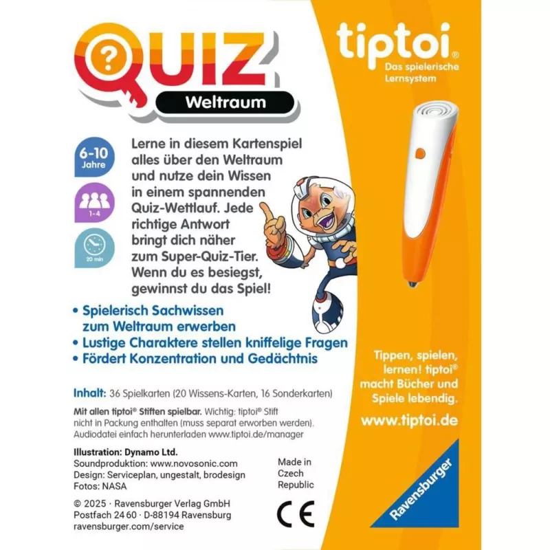 tiptoi Quiz Weltraum, tietovisapeli