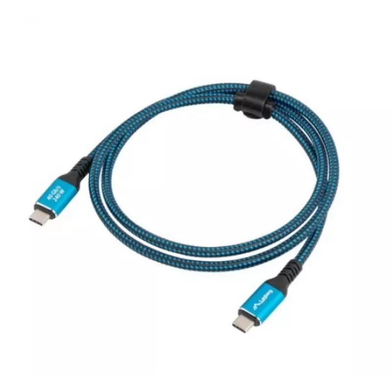 USB-C kaapeli M/M USB4 1,5M 240W 60Hz musta-sininen