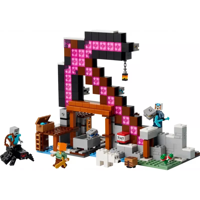 Rakennuslelu LEGO Minecraft The Pickaxe Mine sarja 21277 – 530 osaa, 3 minihahmoa, ikä 8+