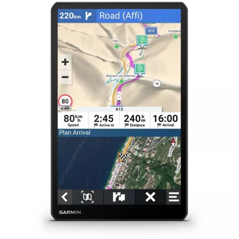 Garmin Camper 1095 MT-D EU matkailuauton navigaattori, 10,1" TFT-kosketusnäyttö 1280 x 800, 32 GB, microSD, Euroopan kartat, 554 g, musta (010-02749-10)