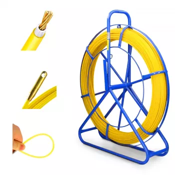 FIBERGLASS CABLE PULLER 4.5mm / 75m (REMOTE CONTROL / STEEL) PE + STAND