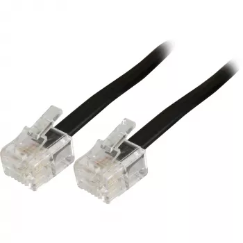 Wentronic Goobay modulaarinen liitäntäkaapeli, musta, 10 m - RJ11/RJ14-liitin (6P4C) - RJ11/RJ14-liitin (6P4C) (50319)