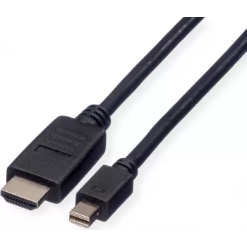 ROLINE Mini DisplayPort -kaapeli, Mini DP-HDTV, ST/ST, musta, 1,5 m