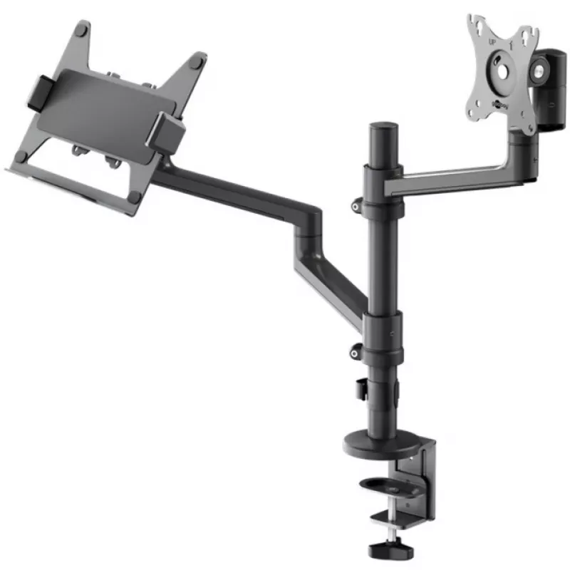 Näyttöteline WENTRONIC Goobay Deluxe 74417 kannettavan tietokoneen varrella, musta