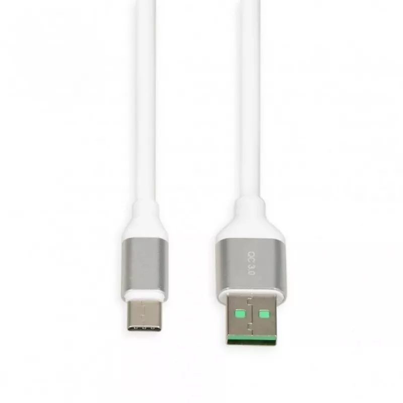 USB-A-USB-C-kaapeli IBOX IKUMTCWQC 1,5 m, USB 2.0, 3 A, valkoinen
