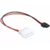 Delock virtakaapeli Molex 4-pin uros ohut SATA 6-pin naaras 24 cm