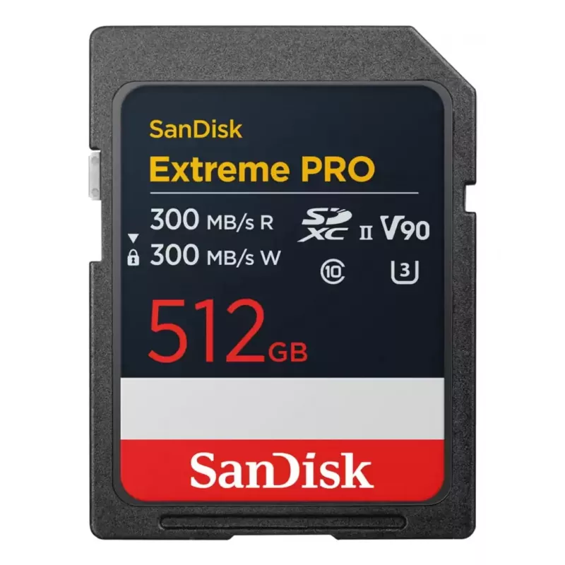 SanDisk Extreme Pro - flash-muistikortti - 512 GB - Video Class V90 / UHS-II U3 / Class10 - SDXC UHS-II