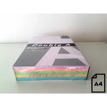 Värillinen paperi Double A, 80 g/m², A4, 100 arkkia, Rainbow 3, 5 väriä