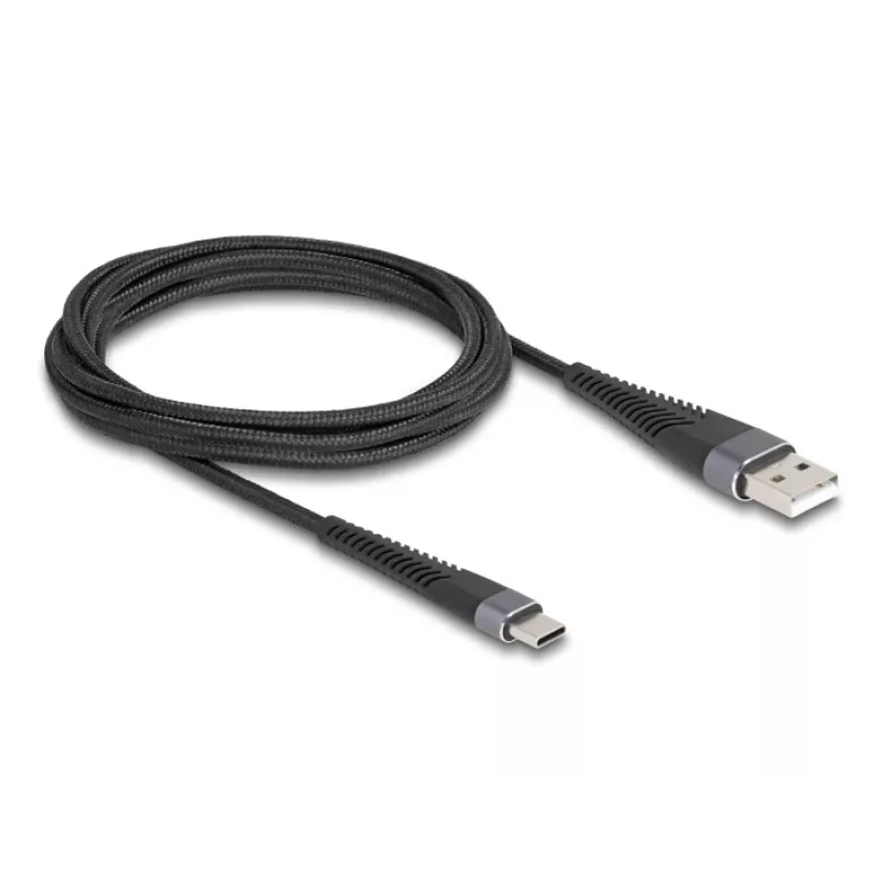 DELOCK USB-kaapeli USB 2.0 2 m USB A USB C musta 81122