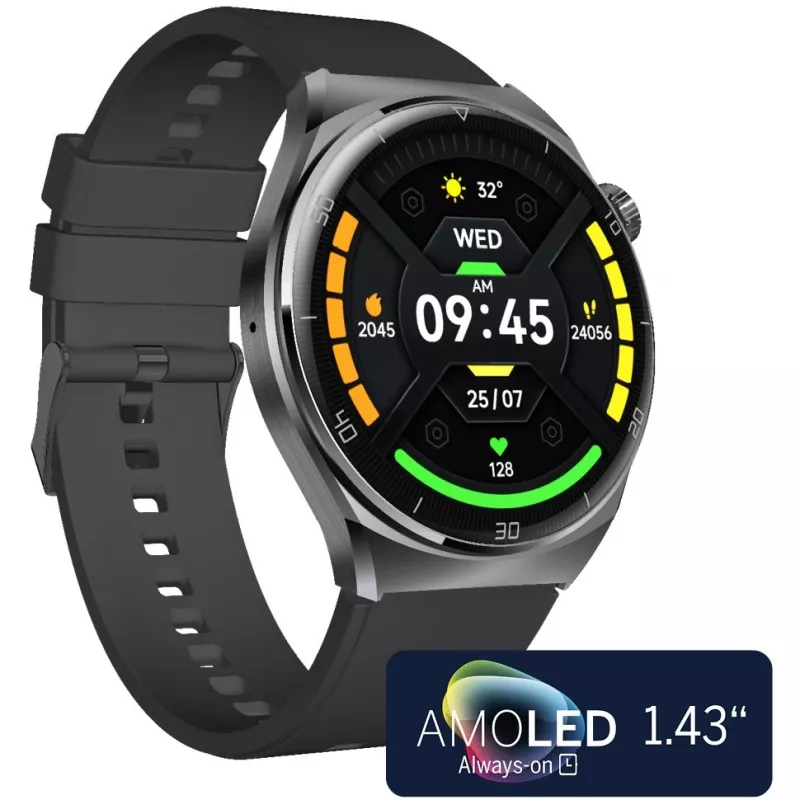 Älykello Beafon 401 AMOLED Silver musta
